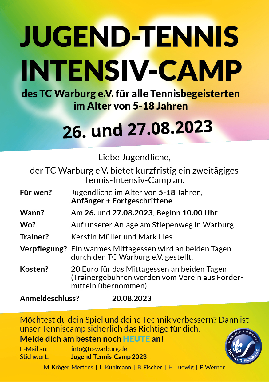Plakat Jugend-Tennis-Intensiv-Camp